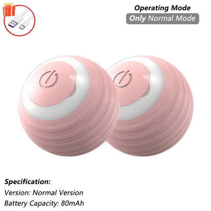 Cat Interactive Ball Toy – Automatic Rolling Ball with Tail, Rechargeable Smart Pet Toy, Intelligent Mouse for Cats