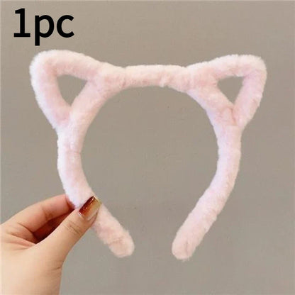 Cat Ear Plush Headband - Cute Large-Size Hair Accessory for Women, Party Dress-Up and Everyday Wear