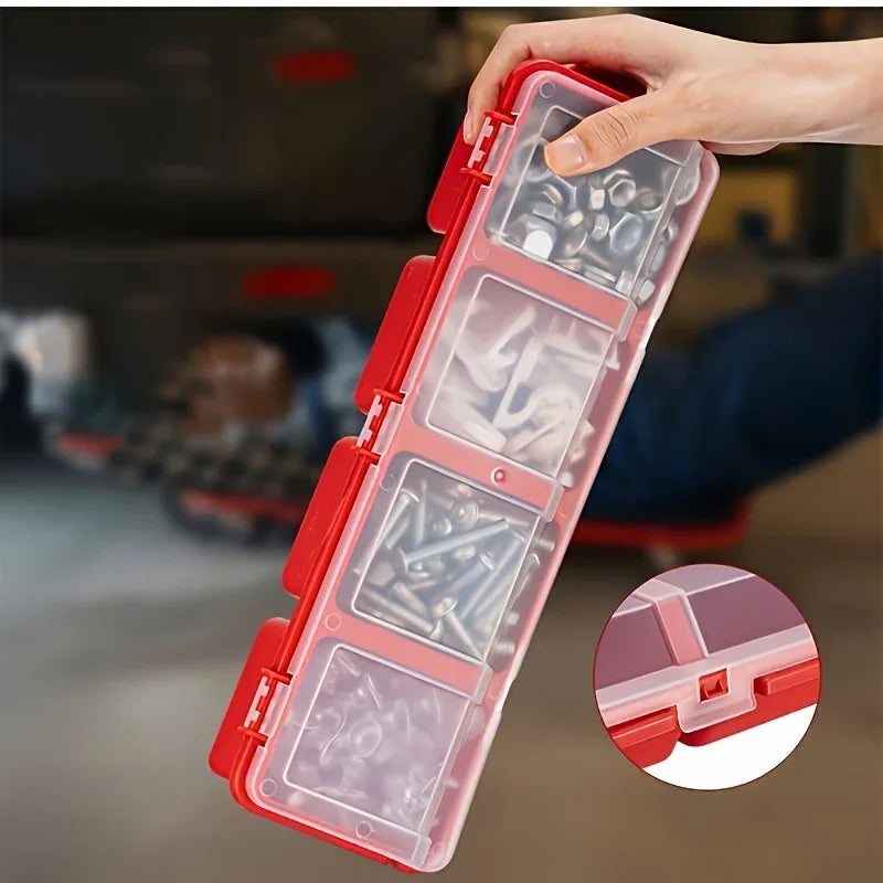 1/2-Piece Multi-Compartment Organizer Box – Durable Plastic Storage Case for Screws, Small Parts, and Jewelry