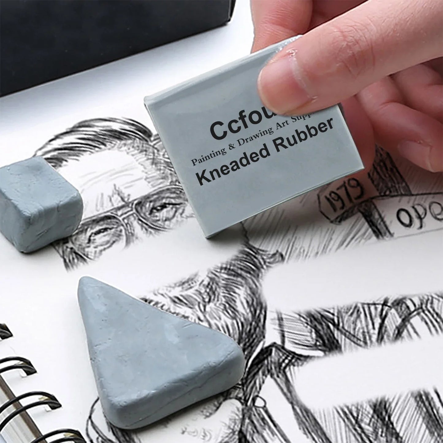 Grey Plastic Kneaded Eraser Set (3/6/10/20/36pcs) – Soft Rubber Art Erasers for Sketching, Drawing, Blending, Shading & Highlighting for Artists and Adults