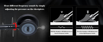 Portable Double-Sided Medical Stethoscope — Professional Cardiology Stethoscope for Doctors, Nurses, and Medical Use