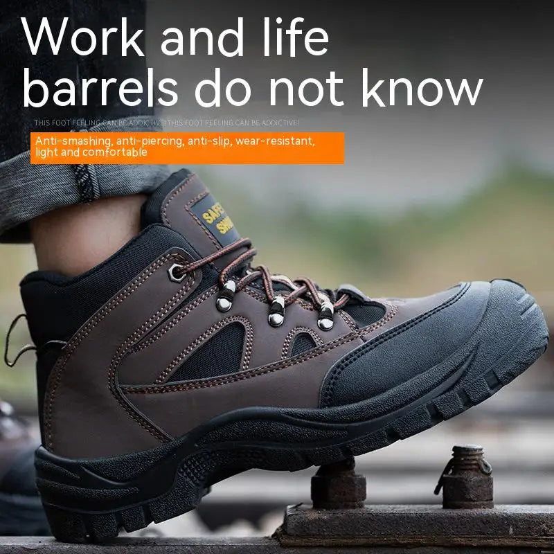 Lightweight Men's Safety Boots – Steel Toe, Anti-Puncture, Non-Slip Work Sneakers, Indestructible Work Shoes