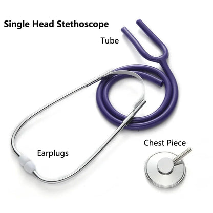 Portable Single Head Stethoscope — Professional Cardiology Medical Device for Doctors, Nurses, Students, and Vets