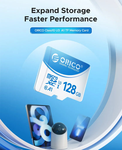ORICO Micro SD Card – 16GB, 32GB, 64GB, 128GB A1 U3 Class 10 V10 for Camera, Drone & Dash Cam