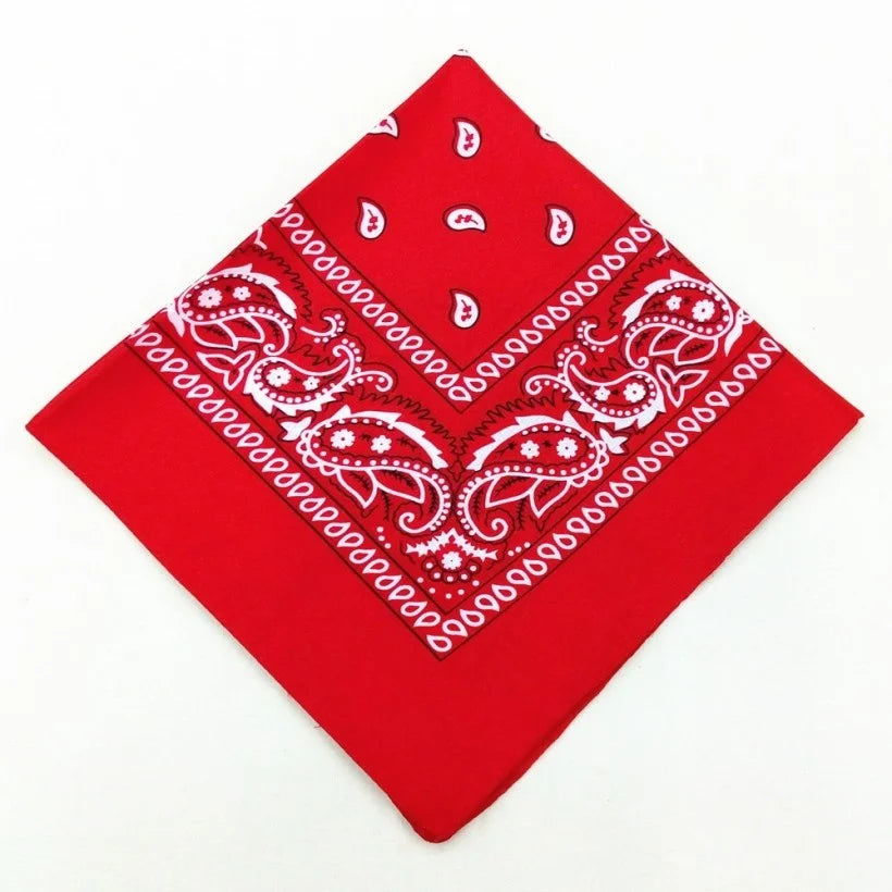 Unisex Cotton Bandana – Paisley Cowboy & Biker Headband, Wrist Wrap & Hair Scarf for Men & Women