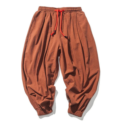 Men’s Oversized Harem Pants – Loose Chinese Style Cotton Linen Sweatpants Joggers, High-Quality Casual Trousers