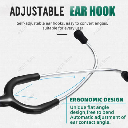 AiQUE Double Chest Piece Stethoscope — Professional Cardiology Medical Device for Doctors and Medical Students