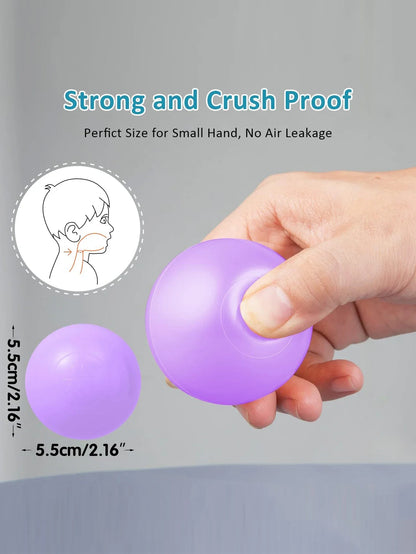 100pcs 5.5cm Soft Plastic Ball Pit Balls – BPA-Free, Non-Toxic, Multi-Color Set with Storage Bag (Purple, Pink, Light Blue, Pearl White)