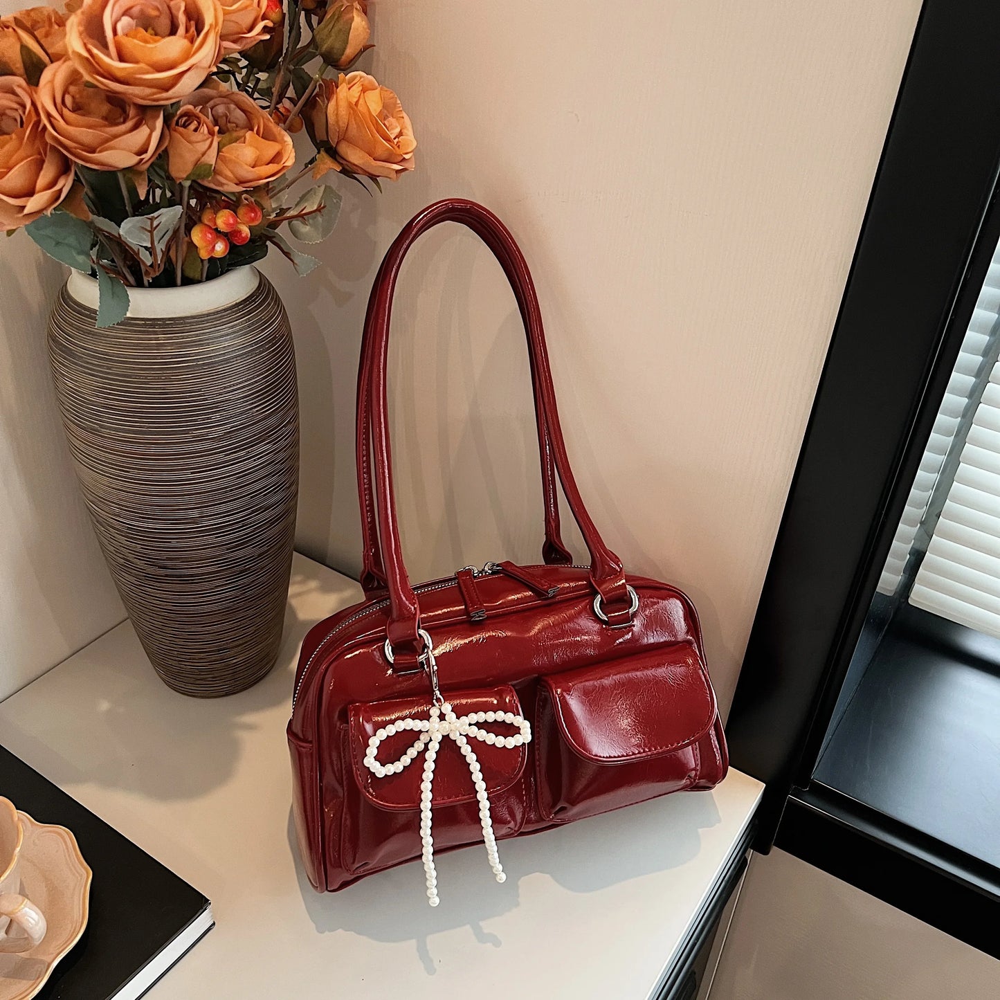Fashionable Underarm Bow Pillow Bag for Women – 2024 Korean Edition Simple Trendy Shoulder Bag