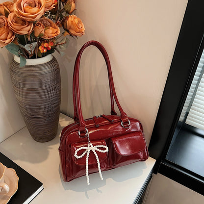 Fashionable Underarm Bow Pillow Bag for Women – 2024 Korean Edition Simple Trendy Shoulder Bag