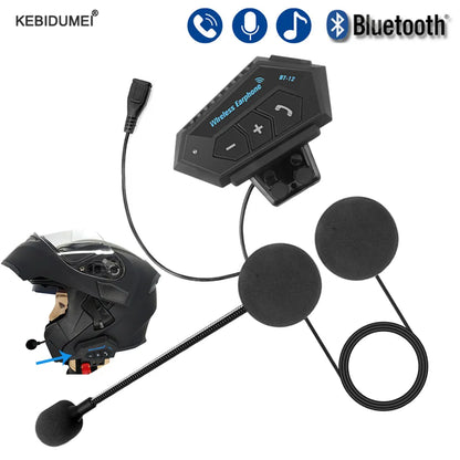 Wireless Motorcycle Helmet Headset Bluetooth 5.0 Earphones - Handsfree Stereo Earbud for Bike Riding