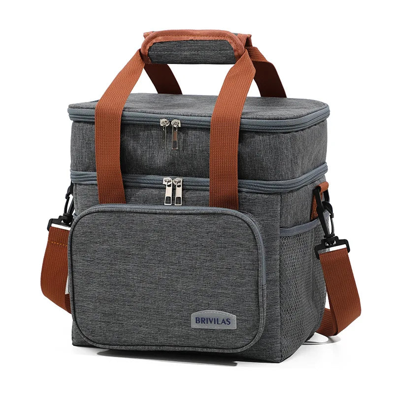 Double Layer Lunch Bag – Large Capacity Thermal Insulated Leakproof Cooler Tote for Work, School & Picnic