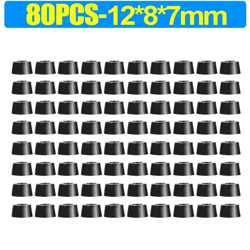8/80pcs Rubber Furniture Pads - Non-Slip Floor Protectors & Chair Leg Bumper Gaskets for Tables and Cutting Boards