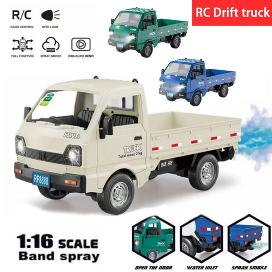 KF21 1:16 RC Drift & Climbing Truck – 2.4GHz Remote Control Car with Spray & LED Lights | Kids’ Gift Toy