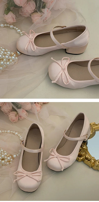 2025 Spring Autumn Mary Jane Shoes — Elegant Mid Heel Round Toe Pumps for Women