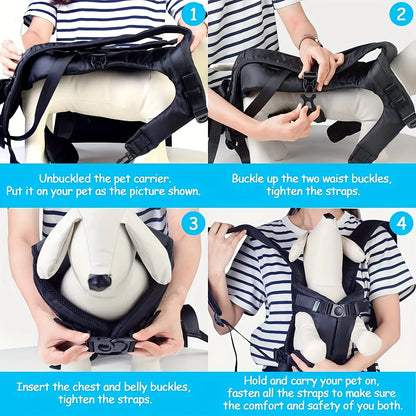 Adjustable Hands-Free Pet Front Dog Carrier Backpack - Ideal for Medium & Small Dogs - Convenient and Comfortable Pet Backpack