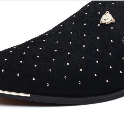 Luxury Men's Suede Dress Loafers - Elegant Casual Business Shoes for Men