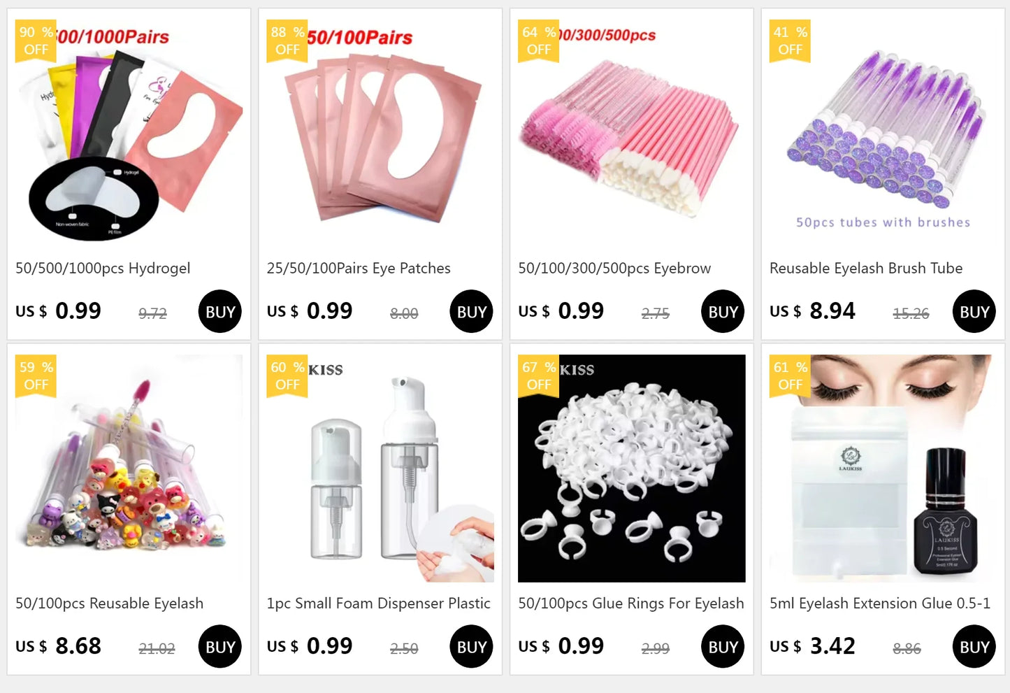 50/200/500 Eyelash Extension Patches — Style Under Eye Pads & Stickers for Grafted Lashes