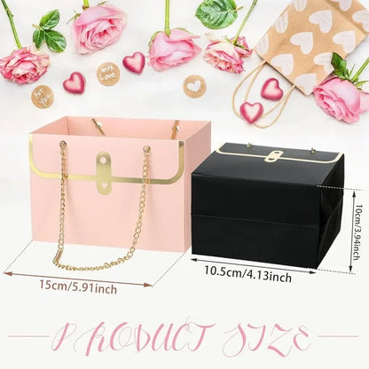 Flower Box Rose Packaging – Portable Gift Box for Valentine’s Day, Birthday, Party, Candy & Cake Wrapping