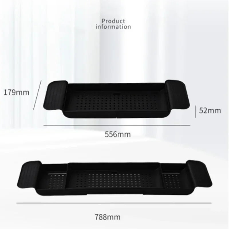 Multi-Function Retractable Bathtub Storage Rack – Bath Tray Shelf for Towels, Kitchen Sink & Drain Holder