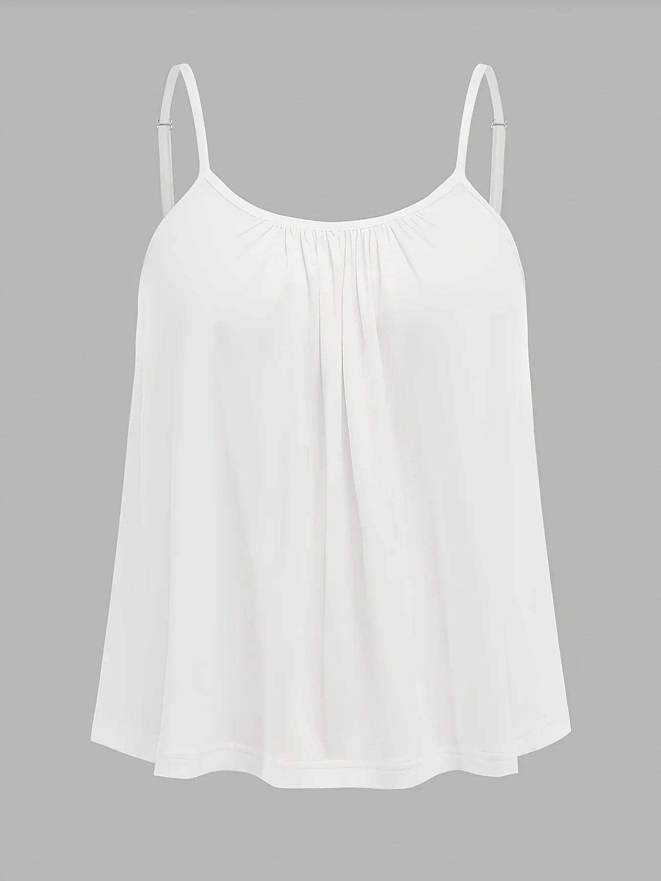 Plus Size Summer Camisole - Solid Color Sleeveless Casual Tank Top