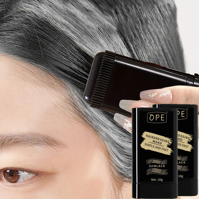 20g Quick Hair Dye Stick – Permanent Hair Color with Portable Applicator Brush for At-Home Touch-Ups
