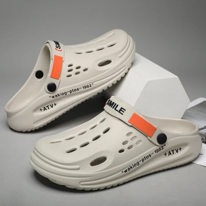 Men’s Summer Clog Slippers – Soft Sole Breathable Beach & Home Sandals with Anti-Slip Outdoor Comfort