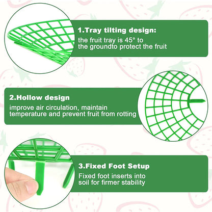 10Pcs Strawberry Plant Supports - Sturdy 3-Legged Growing Racks for Protection Against Mold, Rot, and Dirt - Cage Frame Holder