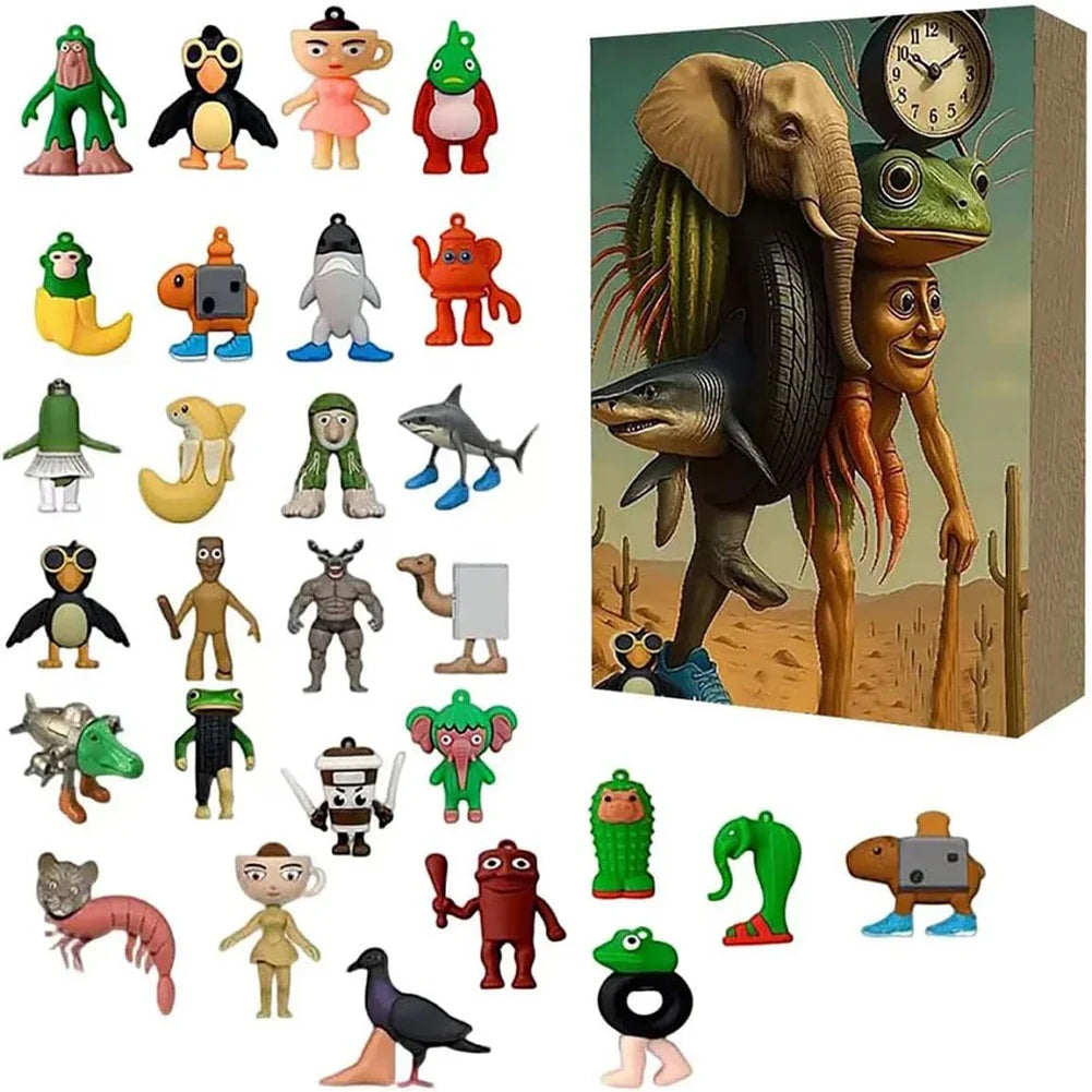 3D Tung Sahur Advent Calendar – 24-Day Mini Figure Countdown Collection & Decoration