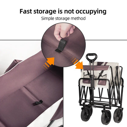 Heavy Duty Large Capacity Folding Wagon – Collapsible Portable Utility Cart for Shopping, Beach & Garden