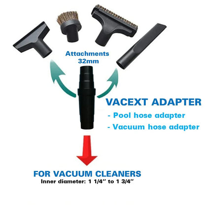 4pcs Vacuum Attachment Adapter Kit – 1 1/2 Inch to 1 1/4 Inch Pool Hose Converter for Vacext's Vacuum Hose