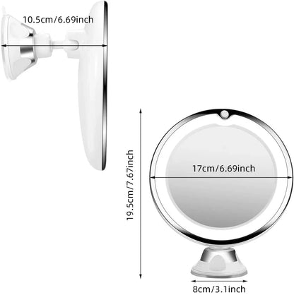 Portable LED Touch Screen 10x Magnifying Mirror with Flexible Design - Ideal for Makeup on Dressing Tables - Battery Operated