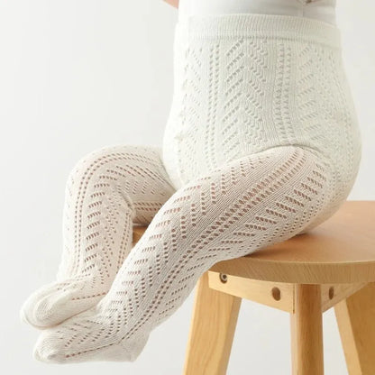 Baby Girls Hollow Out Mesh Tights - Summer Fishnet Stockings, Thin Spain Style Toddler Pantyhose