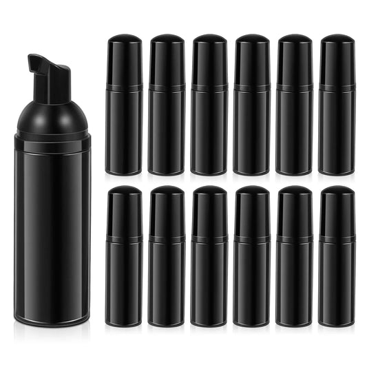12 Pcs 2oz Empty Foam Pump Bottles - Mini Travel Soap Dispensers for Hand Soap, Lash Cleanser & Shampoo
