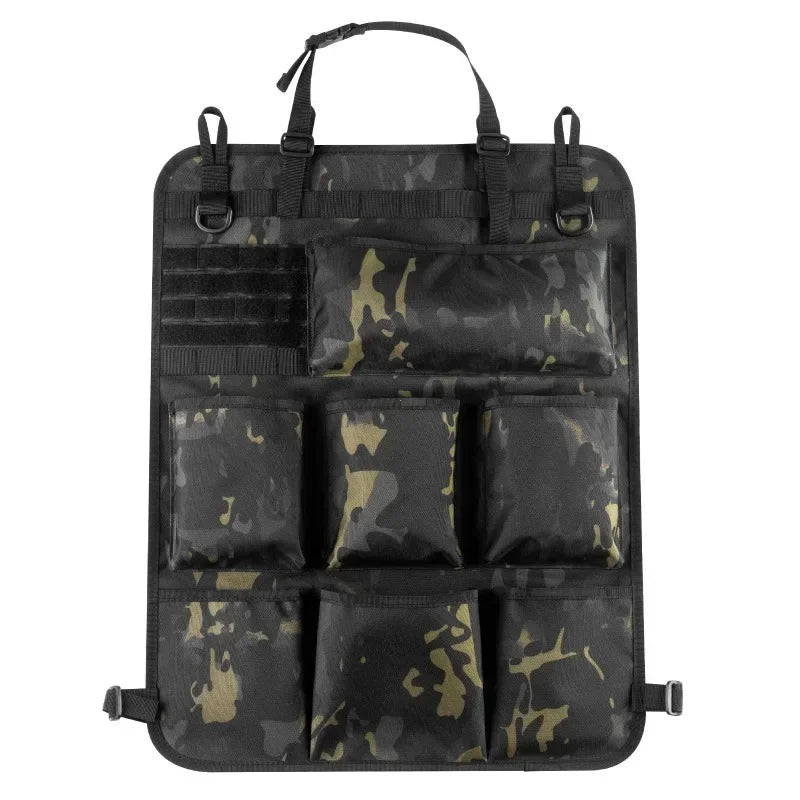 Tactical Camo Car Seat Back Storage Bag – Hanging Organizer Pocket for Interior Accessories