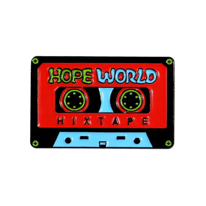 Magnetic Tape Music Series Metal Brooch – Versatile Clothing, Necklace & Badge Accessory with English Style