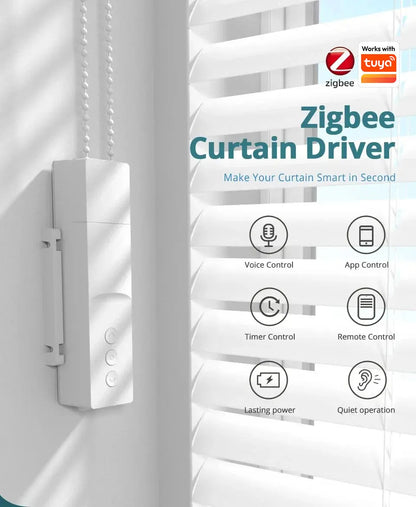 Zemismart Zigbee Smart Roller Shade Driver – Battery-Powered Electric Blinds Motor, Compatible with Tuya, Alexa, Google Home & Yandex Voice