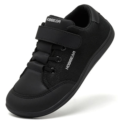 HOBIBEAR Kids Barefoot Shoes – Wide Toe Minimalist Sneakers for Boys & Girls, Lightweight Hook Loop, Mesh & Artificial Leather
