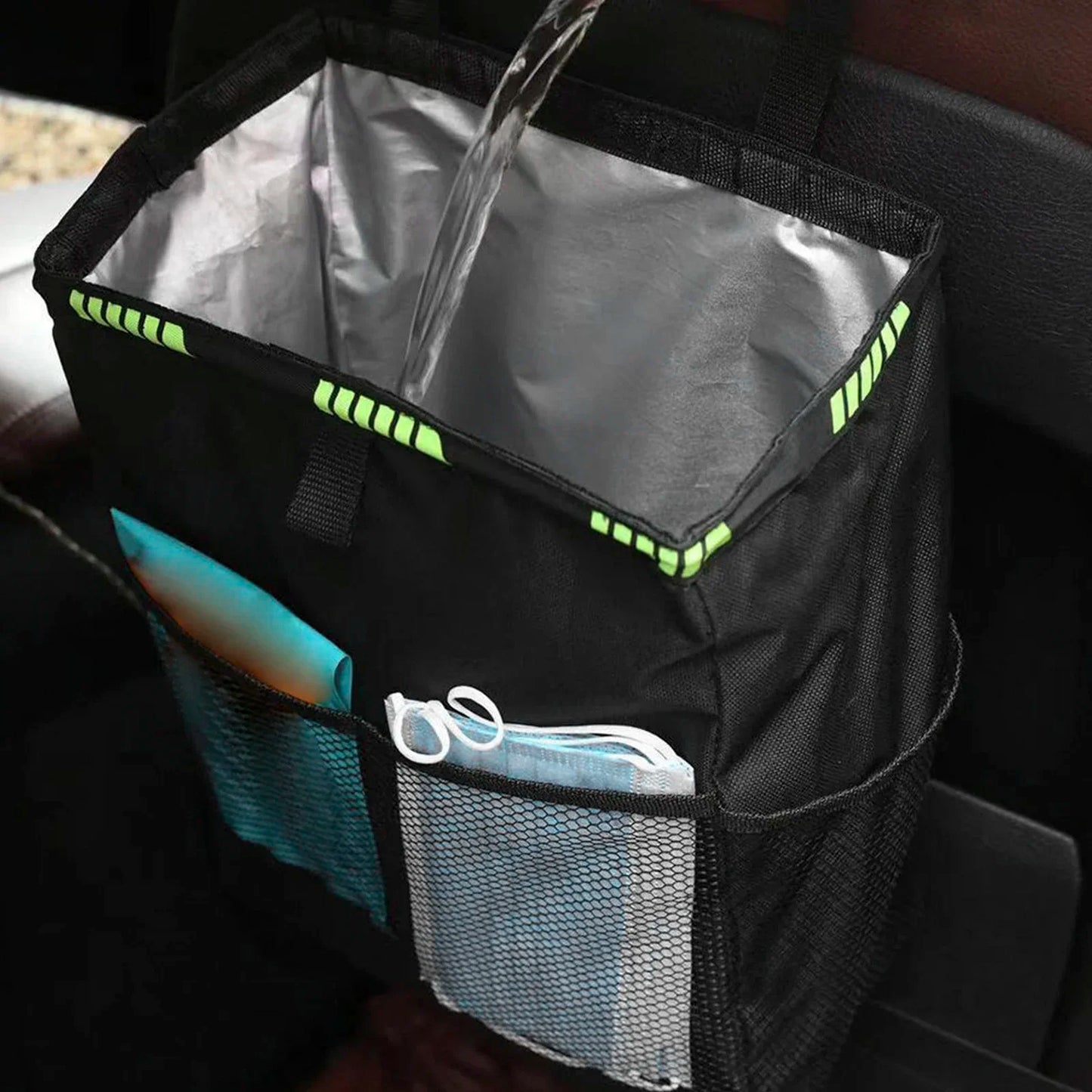 Waterproof Foldable Car Trash Can - Large Capacity Hanging Rubbish Bin & Waste Organizer for Car Accessories