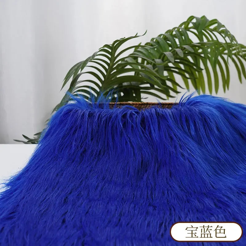 25x45cm Long Hair Faux Fur Fabric — DIY Animal Suit, Doll Hair, Beard Craft Material for Patchwork, Garment Sewing Accessories