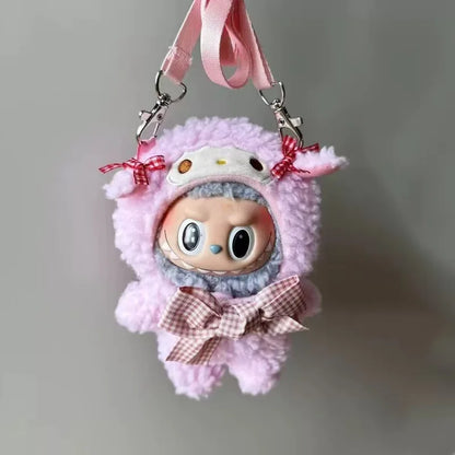 Labubu Sanrio Doll Crossbody Bag — Kawaii Anime Melody Cinnamoroll Clothing Pendant, Cute Cartoon Toy Gift