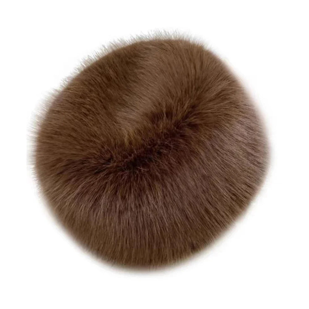 Women’s Winter Fluffy Fur Hat – Thick Warm Faux Fur Ski Cap, Russian Mink Fisherman Style, Windproof