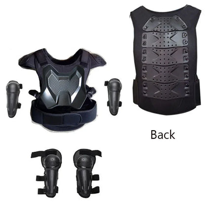 Kids Motocross Body Armor Vest – Chest, Spine & Knee Protection Gear for Boys & Girls (Height 0.85–1.7m)