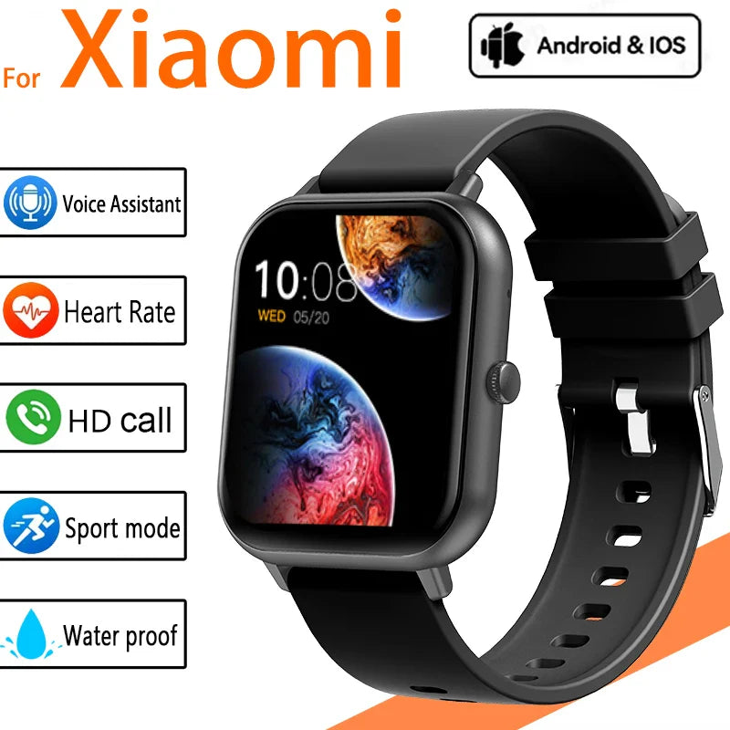 2025 New Smartwatch for Men & Women – Bluetooth Call, Fitness Tracker, Heart Rate Monitor, IP68 Waterproof, Compatible with Xiaomi, iOS & Android