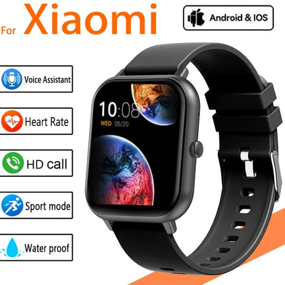2025 New Smartwatch for Men & Women – Bluetooth Call, Fitness Tracker, Heart Rate Monitor, IP68 Waterproof, Compatible with Xiaomi, iOS & Android