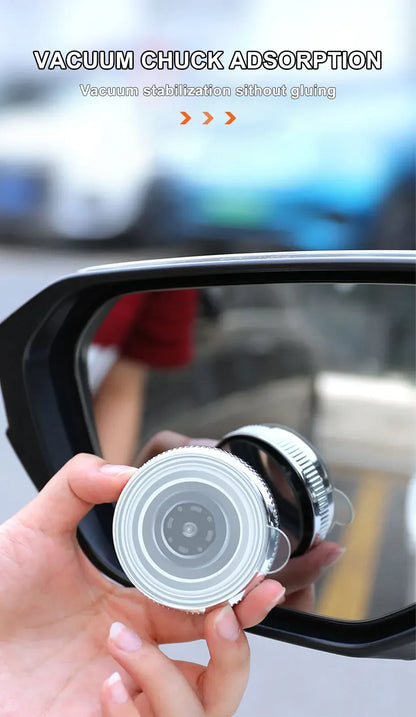 SEAMETAL 2PCS Wide-Angle Blind Spot Mirrors — 360° Adjustable HD Suction Cup Round Car Auxiliary Rearview Mirrors