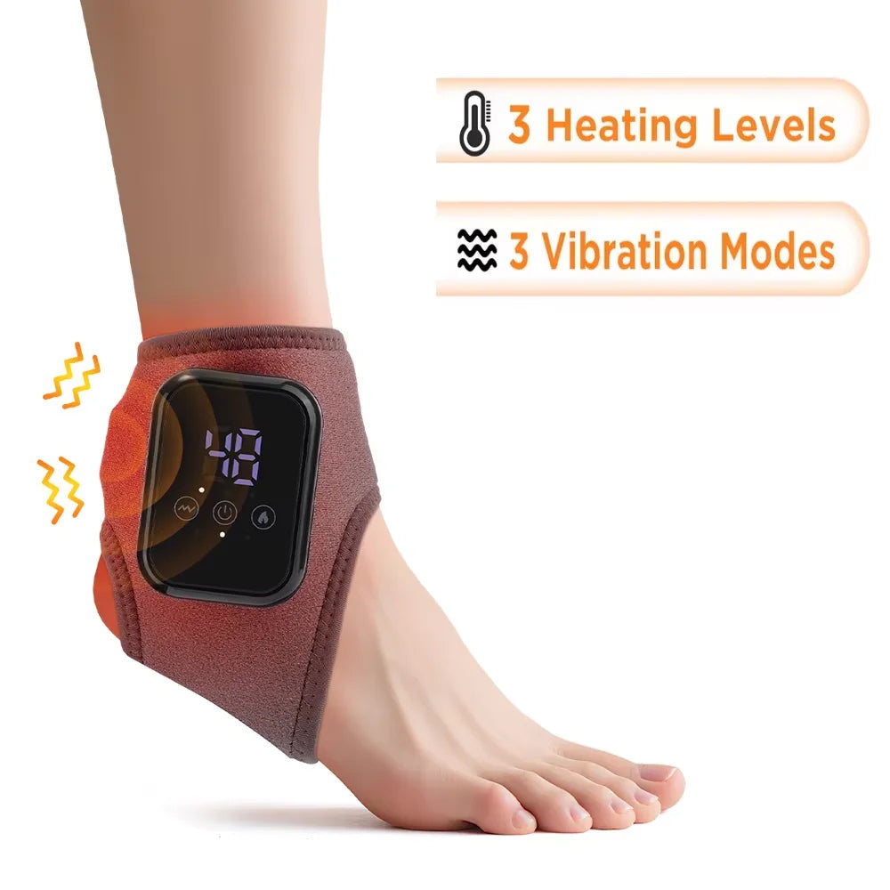 Electric Foot & Hand Massager with Heat and Vibration – Portable Ankle & Joint Relaxation Therapy Device