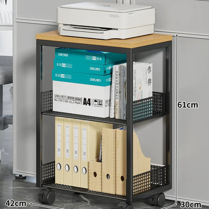 Freestanding Multi-Layer Printer Storage Stand – Desktop Copier Organizer Shelf & Office File Rack Display Cabinet