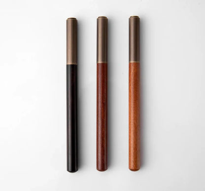 Luxury Retro Wood and Bronze Fountain Pen - 0.5mm Calligraphy Ink Pen for Business, Art, and School, Ideal Student Stationery Gift