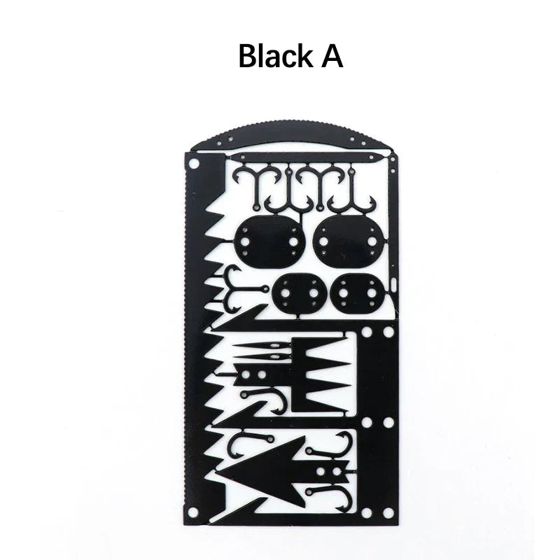 1/4PCS PSKOOK Survival Fishing Hook Card - Stainless Steel Multifunction Tool Card for Camping, Fishing & Outdoor Adventures
